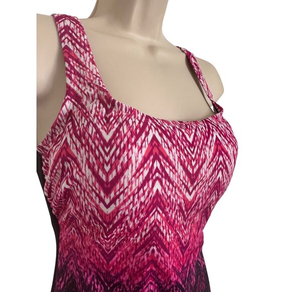 Swim Solutions One Piece Tummy Control Coral Size 10 Padded NWT - Picture 15 of 16